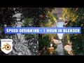 Creating an environment in blender in 1 hour  speed art timelapse