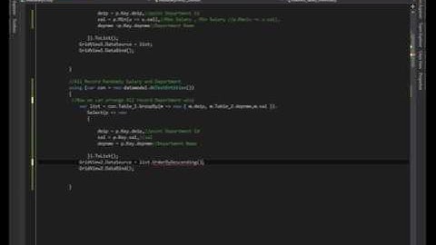 Find Max() and Min()  Salary  using Entity Framework  c# Part 1