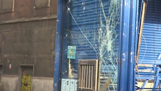 Clean up begins on the streets of barcelona after a night clashes
which saw radical separatists hurling rocks and fireworks at police
who responded with t...