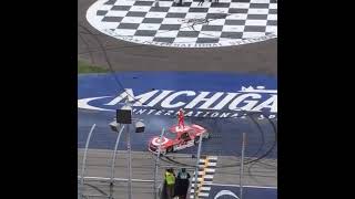 Kyle Larson celebrates his 1st Nascar Cup win. Michigan 8/28/16