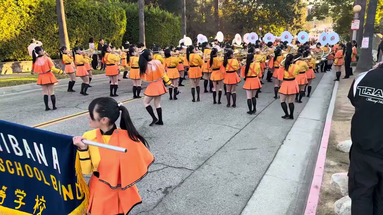 2025 Rose Parade Ready | Kyoto Tachibana Senior High School Brass Band warming up