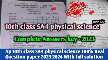 ap 10th class sa1 physical science 💯real question paper 2023-24 answers|sa1 10th science answer key