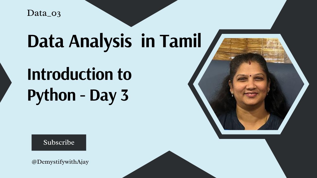 Data Analysis in Tamil - Python Day 3 - YouTube