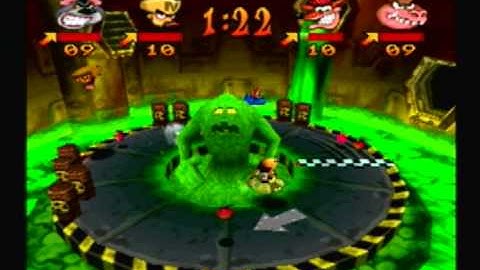 Crash Bash (Coop) : Toxic Dash (Level 21) Trophy, Gem, and Crystal