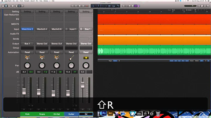 Setting up a submix in Logic Pro X