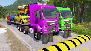 Reversed colors BIG truck vs speedBump - BeamNG driveBeamng crashes #49