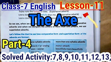Class-7 English The Axe Solved Activity Part-4 || the Axe Bengali analysis with Questions Answers||