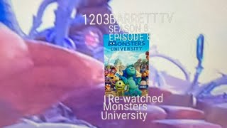 1203BARRETT TV SEASON 8 EPISODE 8 I re-watched monsters university