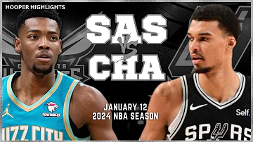 San Antonio Spurs vs Charlotte Hornets Full Game Highlights | Jan 12 | 2024 NBA Season