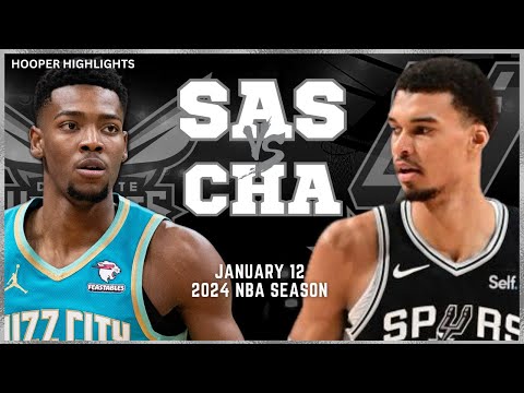 San Antonio Spurs vs Charlotte Hornets Full Game Highlights | Jan 12 | 2024 NBA Season