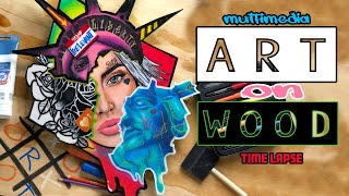 Art on Wood: multimedia Statue of Liberty applied onto plywood and glazed for the perfect finish.