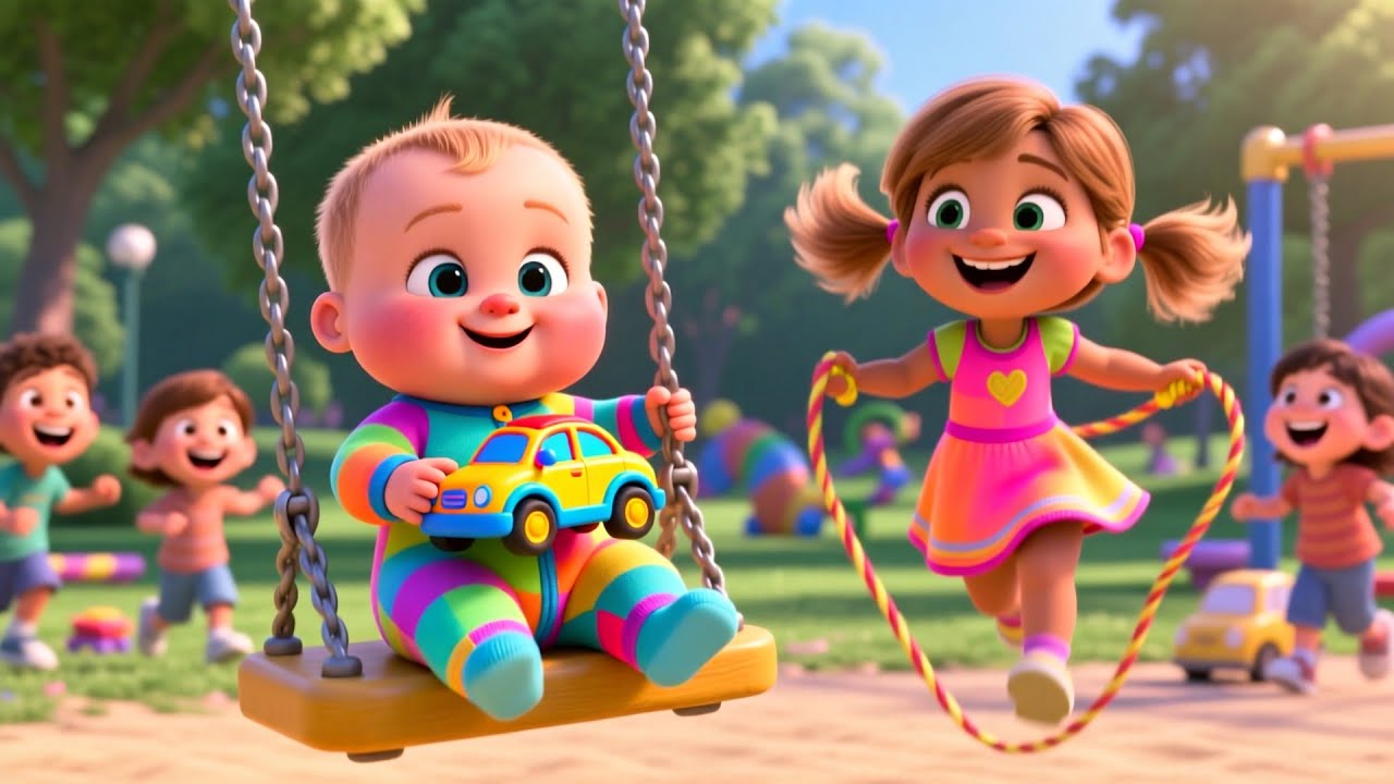 Playtime Park Friends With Baby 🌳🎶 Fun Kids Song | Learn ABCs, 123, and Outdoor Adventure