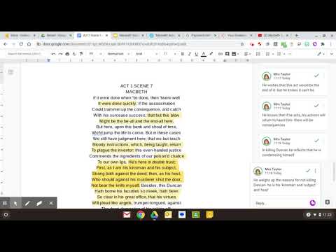 'Macbeth' Act 1 Scene 7 Annotation- Part 1 - YouTube