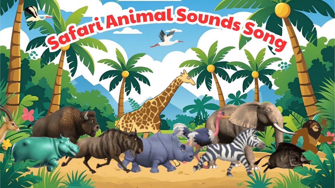 Safari Animal Sounds Song for Kids | Learn Animal Names & Sounds | ABC