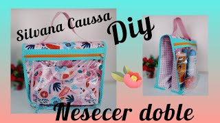 “TUTORIAL – DIY” Neceser Doble con cordura estampada y nylon cristal con gliter.