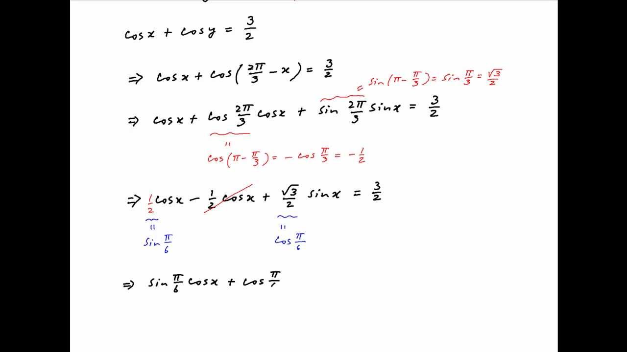 Y 1 cosx y 0. 3*X-cosx=3y-cosy и x+y=Pi/2. X-Y=Pi/3 cosx+cosy=3/2. Cosx+cosy=0 cosx-2cosy=3. Система x+y=пи/2 и sinx*cosy=1/2.