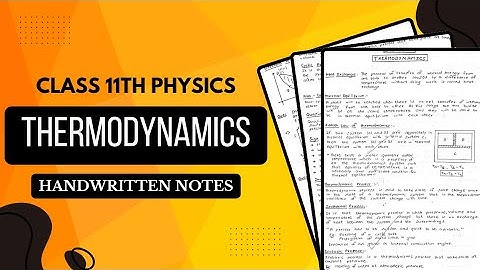 Thermodynamics Notes PDF || Class 11th Physics Chapter 11 Handwritten Notes