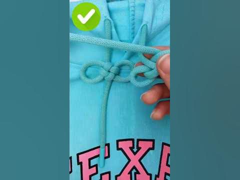 Sweater rope tying/ how to tie a hoodie laces? sweater strings styles # ...
