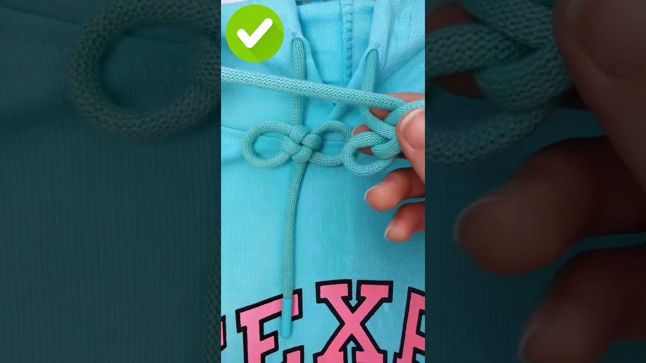 Sweater rope tying/ how to tie a hoodie laces? sweater strings styles  #shorts #sweater #lace 