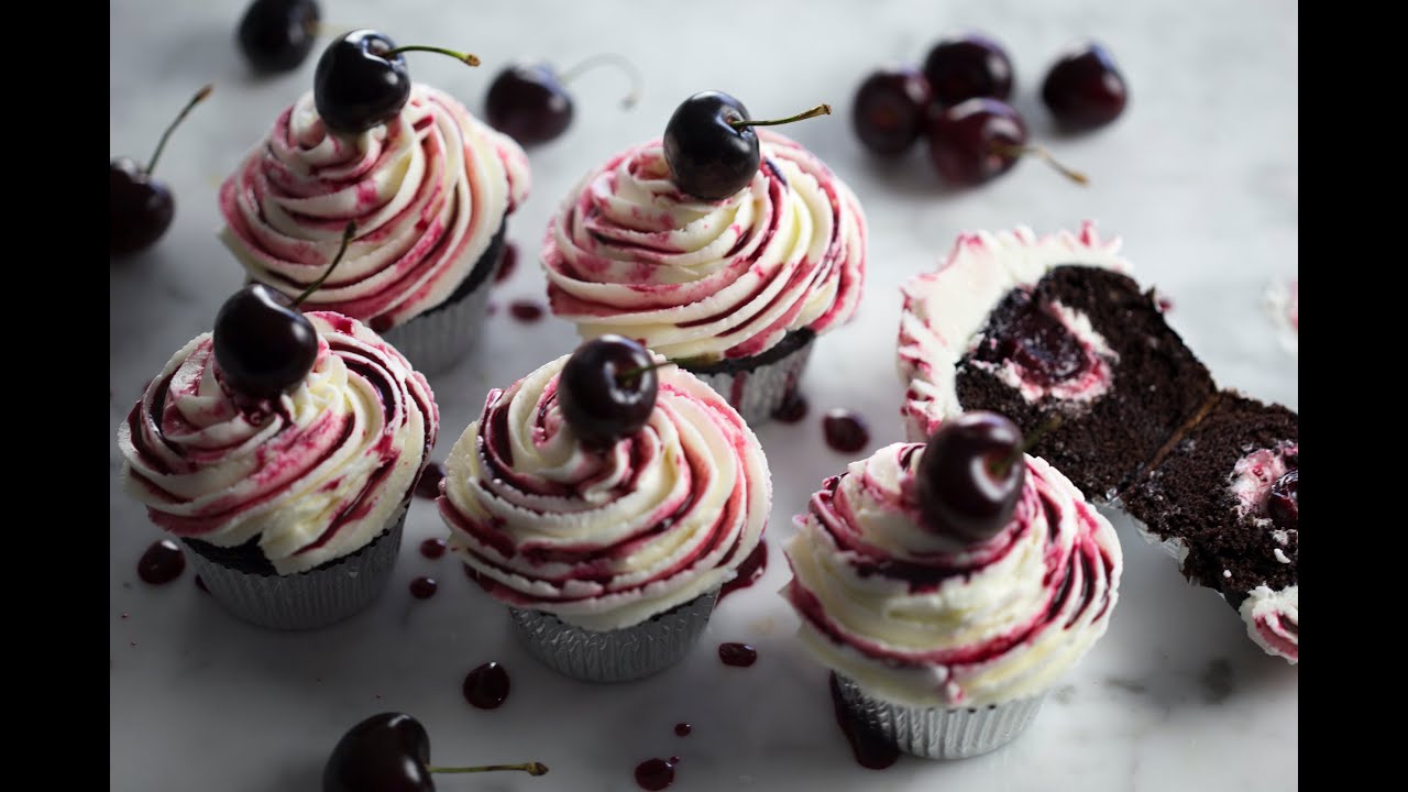 How to Make Chocolate Cherry Surprise Cupcakes