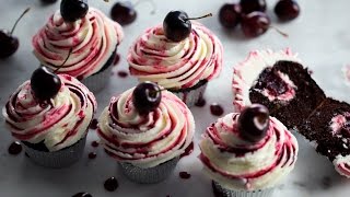 How to Make Chocolate Cherry Surprise Cupcakes