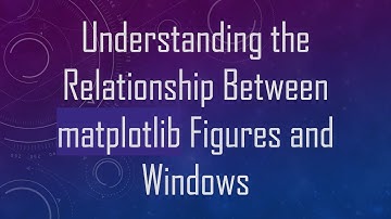 Understanding the Relationship Between matplotlib Figures and Windows