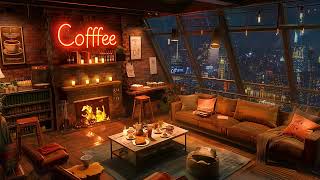Rainy Day at Cozy Coffee Shop ☕ Jazz  Relaxing Instrumental Music for Studying, Working and Sleep