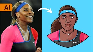 Make a Minimal Vector Portrait with Adobe Illustrator | Serena Williams