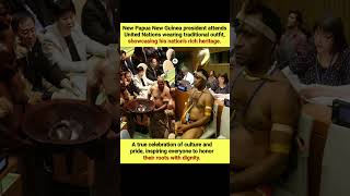 Papua New Guinea President Stuns UN in Traditional Outfit 🌏 #CulturePride #Inspiration