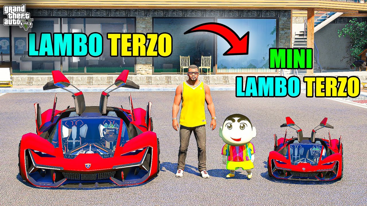 Franklin Lamborghini Terzo VS Shinchan Mini Lamborghini Terzo in GTA 5 || JNK GAMER