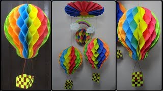 Paper Crafts: How to make Honeycomb Ball/Hot Air Balloon | DIY Home Decoration Ideas