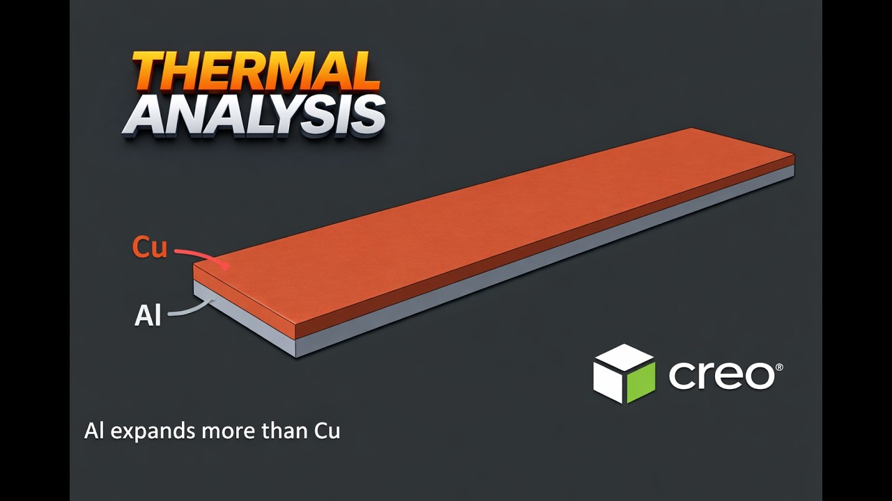 Thermal Analysis of a Cu-Al Bi-Material Beam | Creo Simulate - YouTube