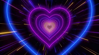 Heart Moving Background💙💜💛Love Heart Tunnel Background Video Loop