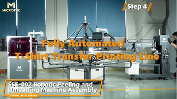 DTF T-Shirt Printing Automation: Auto Feeder + 6-Station Heat Press + Peeler