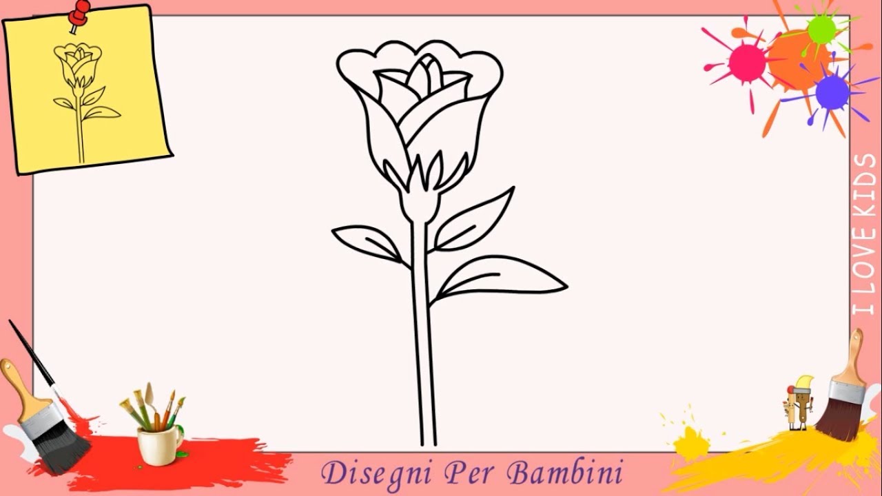 Come disegnare una rosa facile passo per passo per bambini – disegno ... Rose da disegnare facili