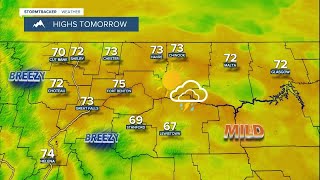 Increasing clouds and warmer temperatures on Wednesday