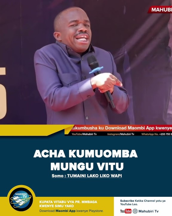 ACHA KUMUOMBA MUNGU VITU - PR DAVID MMBAGA