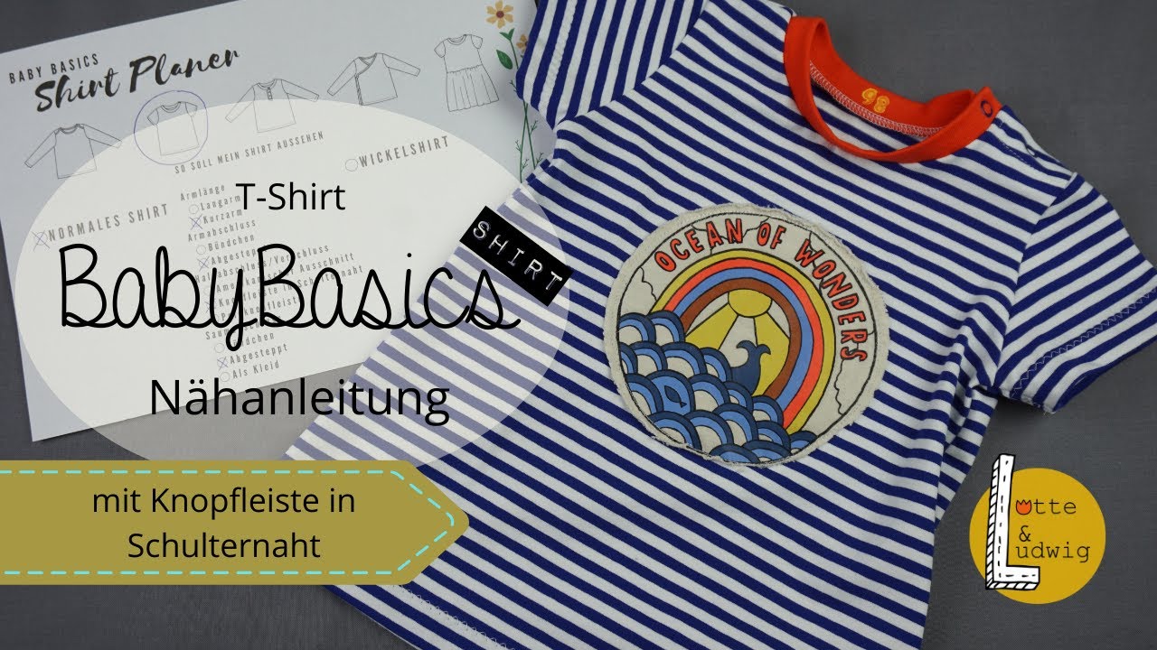 Nähanleitung Shirt mit Knopfleiste in Schulternaht (BabyBasics) - YouTube