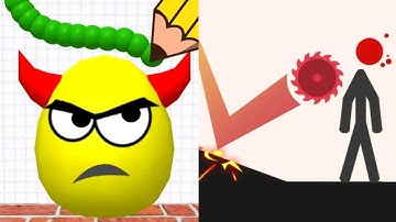 Draw To Smash Logic Puzzle VS Kill the Stickman Satisfying ASMR Gameplay (Android, ios) (New Update)