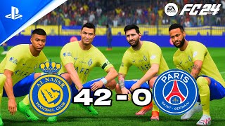 FIFA 24 - RONALDO, MESSI, NEYMAR, MBAPPE,  ALL STARS | AL NASSR FC 42-0 PARIS SAINT GERMAIN