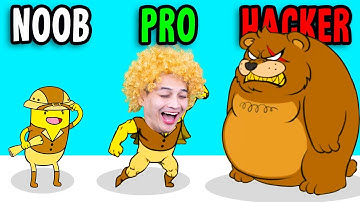 Can We Go NOOB vs PRO vs HACKER In BANATOON: TREASURE HUNT!? (MAX LEVELS!)