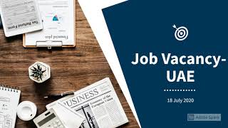 Job Vacancy- 18 Jul 2020- UAE