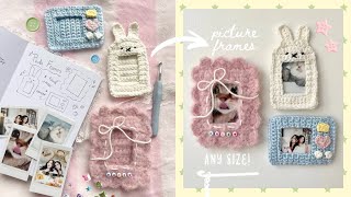 how to crochet cute photo frames (miffy, camera, &amp; flower) | step-by-step tutorial 