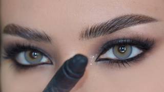 مكياج عيون سموكي اسود بالخطوات 🖤| Black smokey eyes makeup screenshot 5