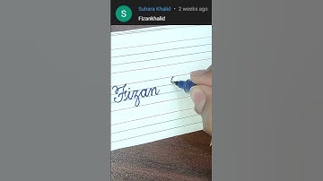 Fizan Khalid - Beautiful name in Cursive writing | Cursive writing for beginners | #shorts