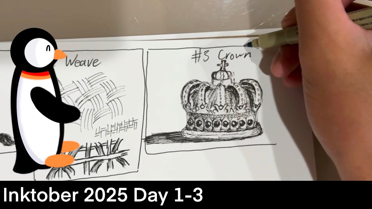 Inktober 2025 ART CHALLENGE Day 1-3