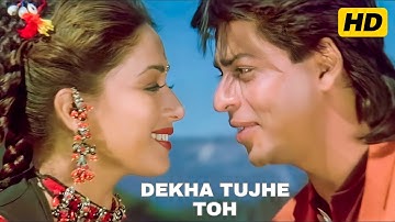 Dekha Tujhe Toh | Shahrukh Khan, Madhuri Dixit | Kumar Sanu | Alka Yagnik | Koyla | 90