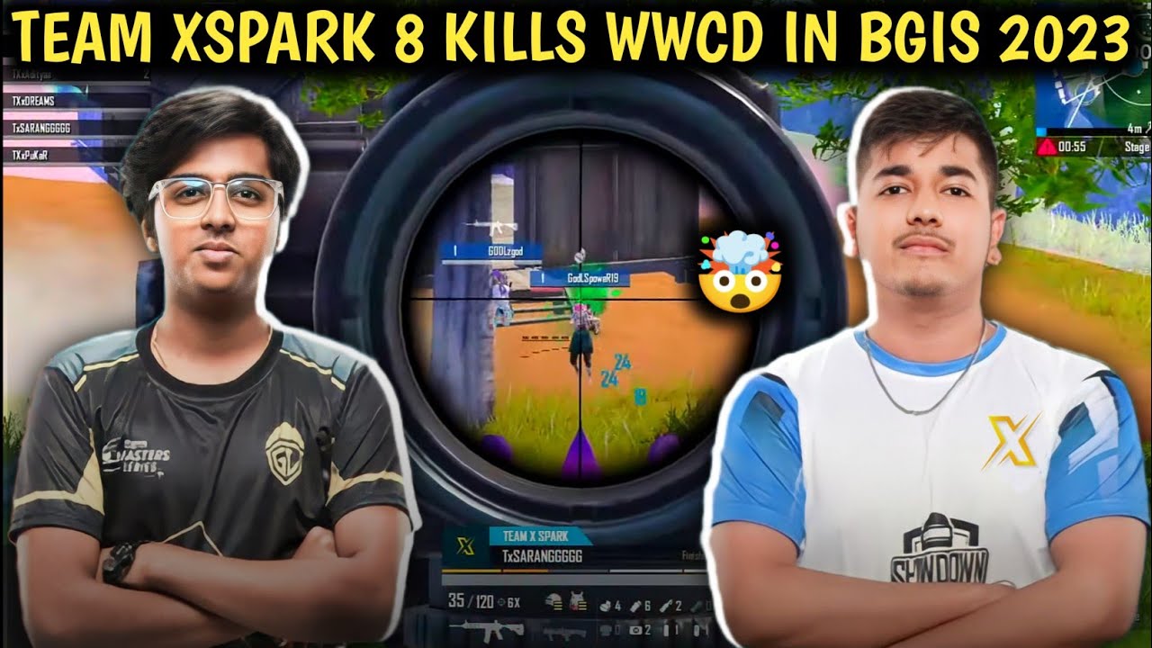 TEAM XSAPRK 8 KILLS WWCD IN BGIS 2023 🤯 TX SARANG 1V3 GODL 😂