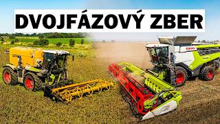 Dvojfázový zber facélie, 5x CLAAS, Exatech