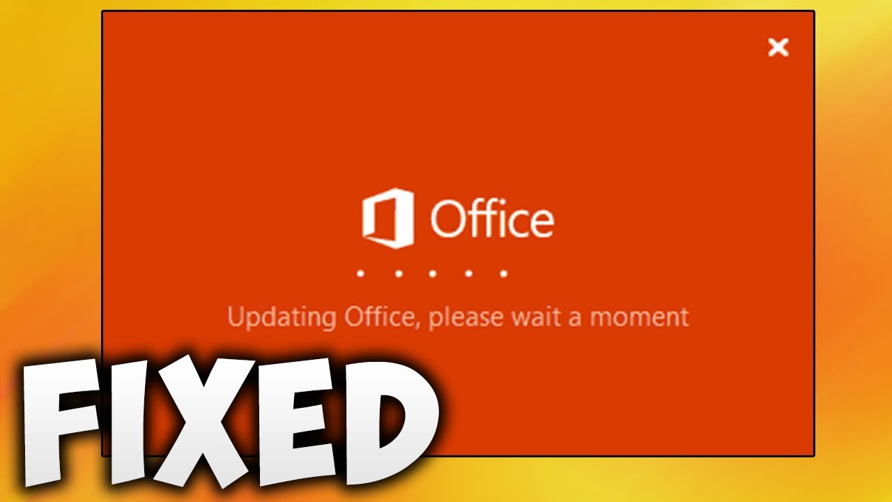 How To Fix Microsoft Office Updating Office Please Wait A Moment Error - Stuck Loading Update Office